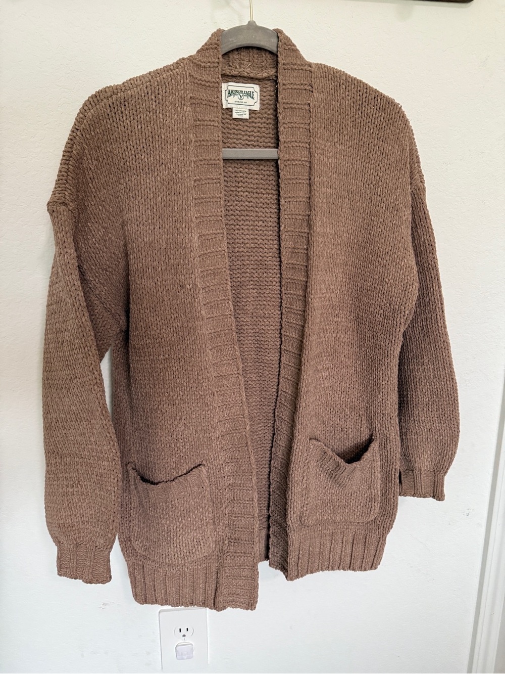 American Eagle Outfitters Brown Open-Front Chunky Knit Cardigan